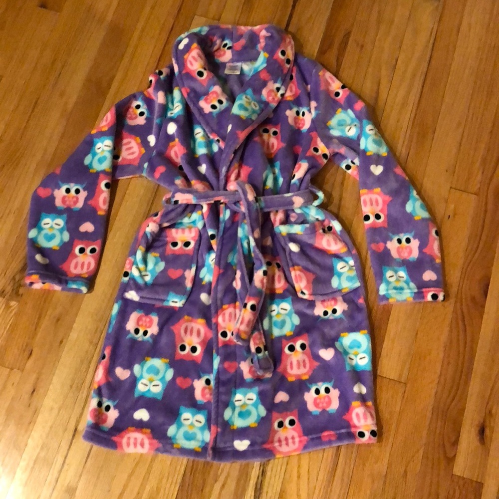 Girls soft owl robe, sz 14/16